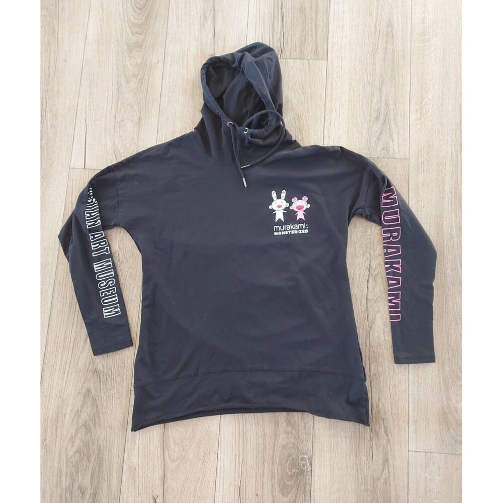 Takashi Murakam Asian Art Museum Kaikai & Kiki Women's Black Hoodie Size Small